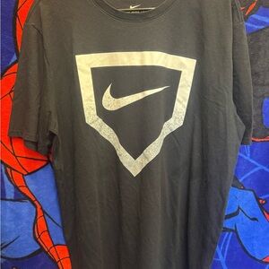 Nike Black Tee with Bold Silver Emblem